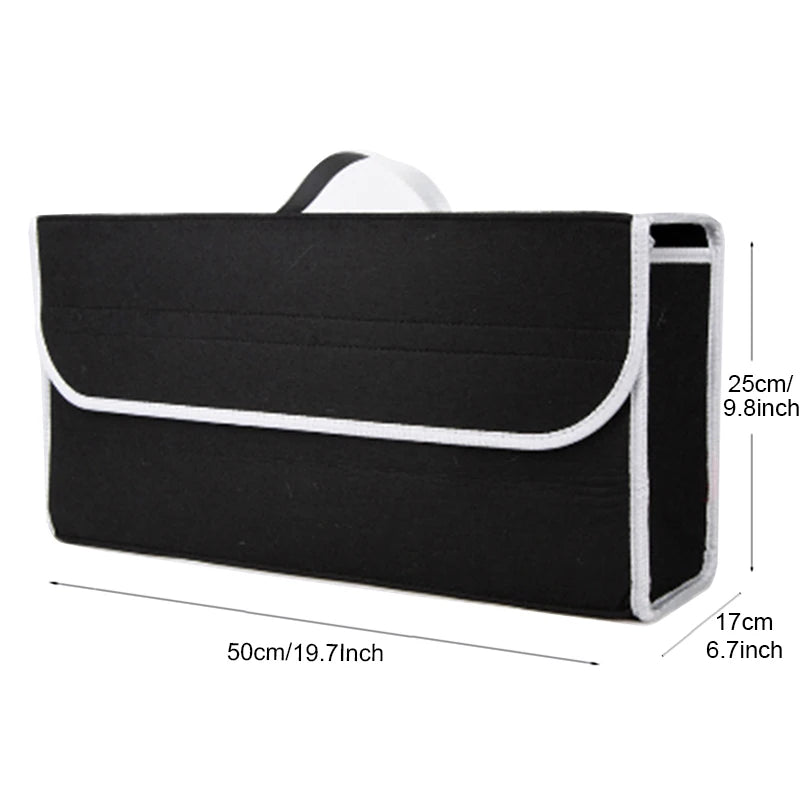 Portable Car Trunk Storage Organizer - Foldable Felt Cloth Auto Interior Stowing Container