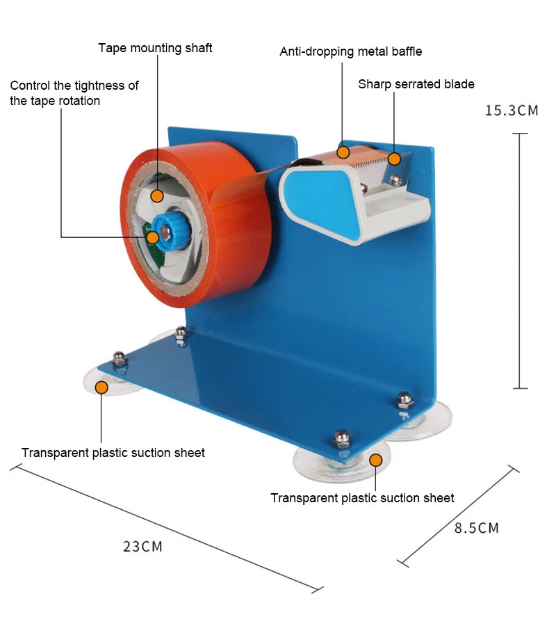 Heavy Duty Packing Tape Dispenser - Handheld Tape Cutter for Carton Sealing