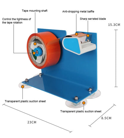 Heavy Duty Packing Tape Dispenser - Handheld Tape Cutter for Carton Sealing