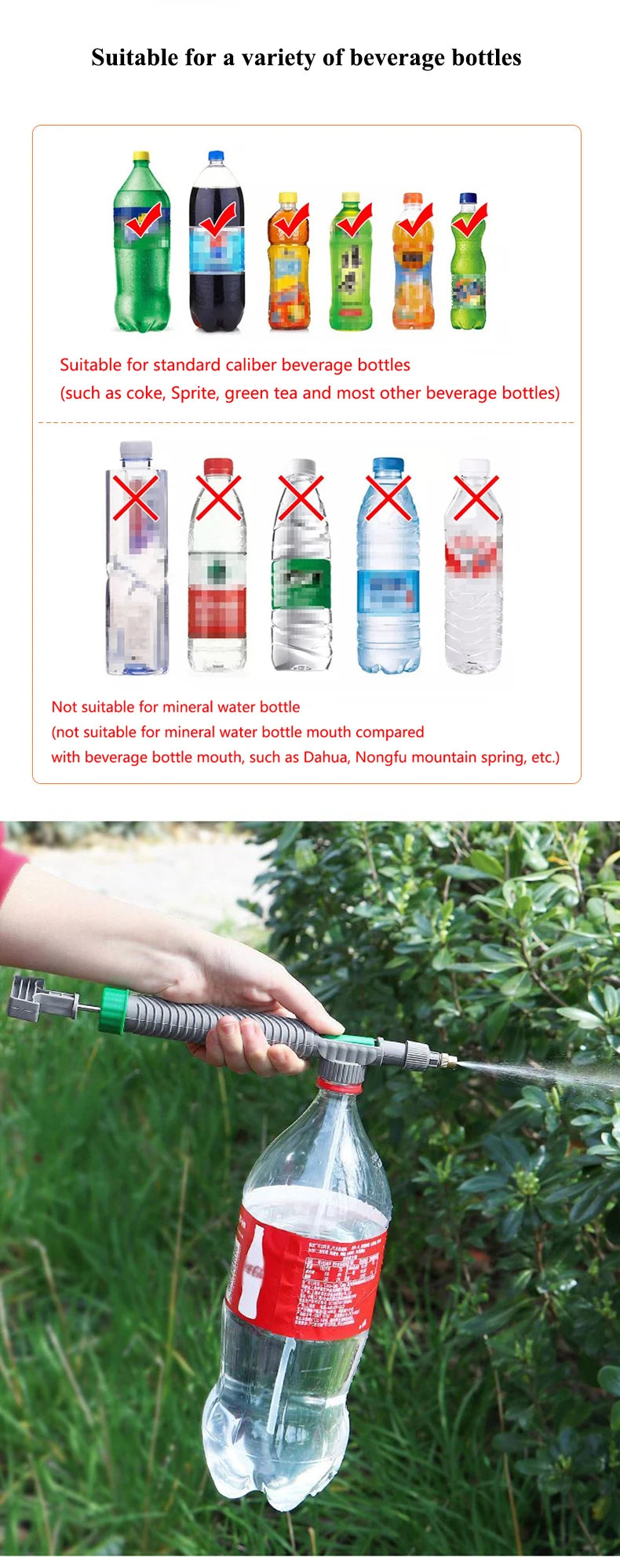 Adjustable High-Pressure Manual Sprayer Nozzle for Bottles - Garden & Agriculture Tool