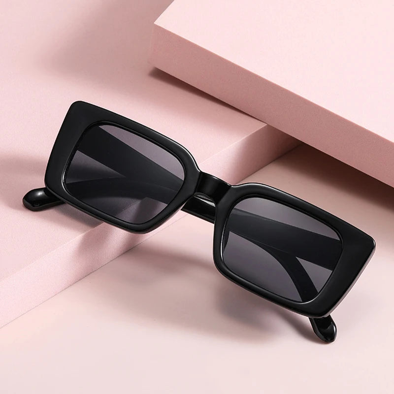 SO&EI Ins Popular Fashion Small Rectangle Sunglasses for Women and Men