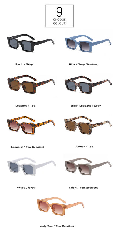 SO&EI Ins Popular Fashion Small Rectangle Sunglasses for Women and Men