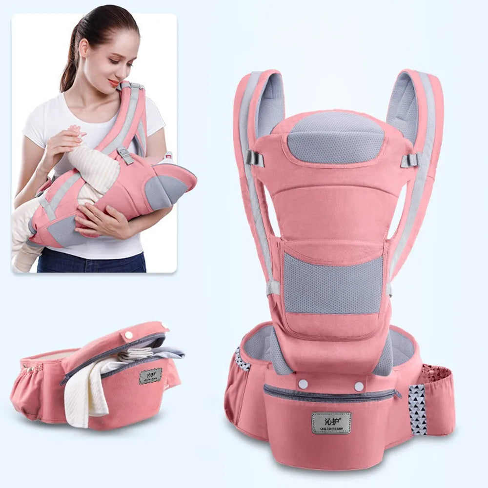 Newborn Ergonomic Baby Carrier Backpack - Hipseat Kangaroo Wrap Sling