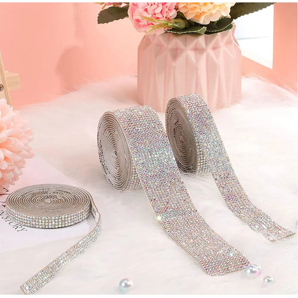 DIY Crystal Rhinestone Ribbon Sticker | Arts & Crafts