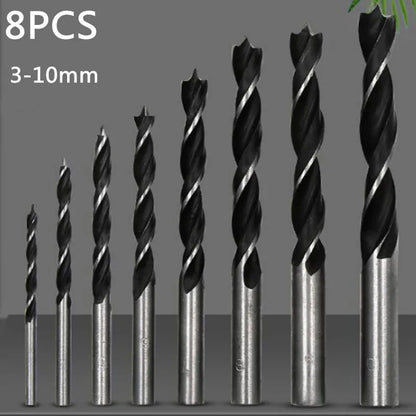 Bonoda 8Pcs Wood Drill Bit Set in high carbon steel for woodworking.