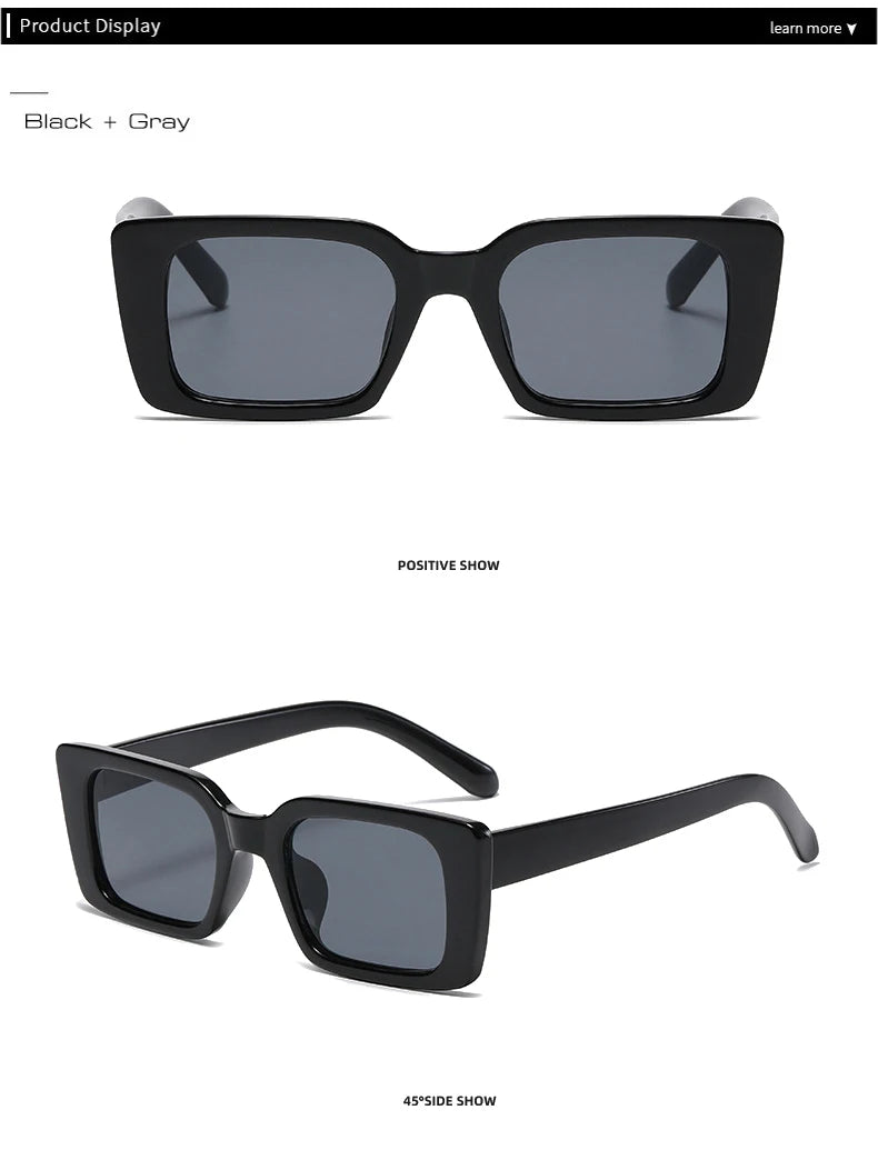 SO&EI Ins Popular Fashion Small Rectangle Sunglasses for Women and Men