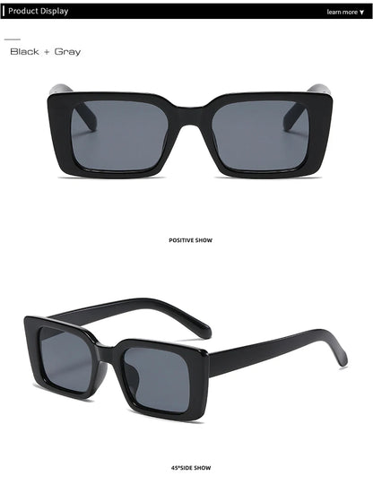 SO&EI Ins Popular Fashion Small Rectangle Sunglasses for Women and Men