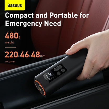 Baseus Mini Car Air Compressor 12V 150PSI with smart digital display.