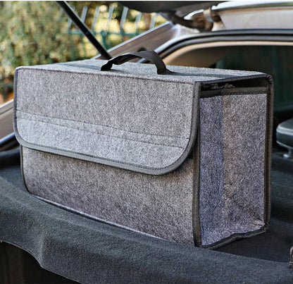 Portable Car Trunk Storage Organizer - Foldable Felt Cloth Auto Interior Stowing Container