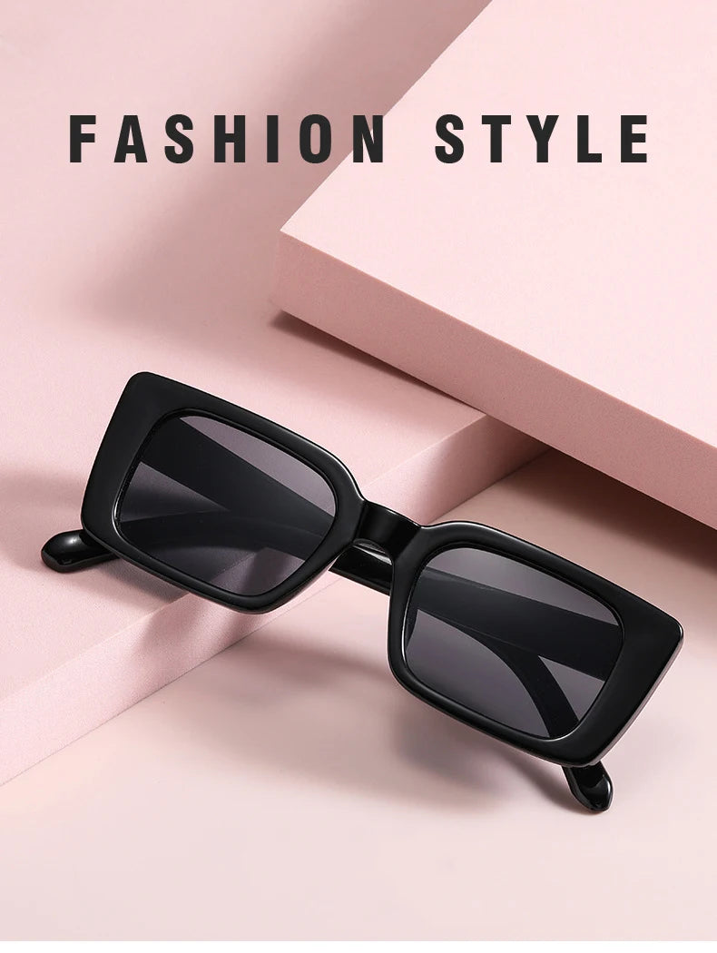 SO&EI Ins Popular Fashion Small Rectangle Sunglasses for Women and Men