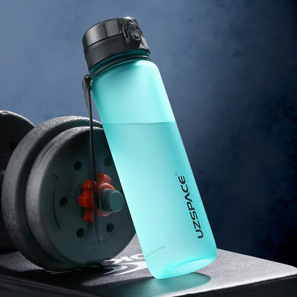 UZSPACE BPA-free sports water bottle in 500ml, 800ml, and 1000ml sizes