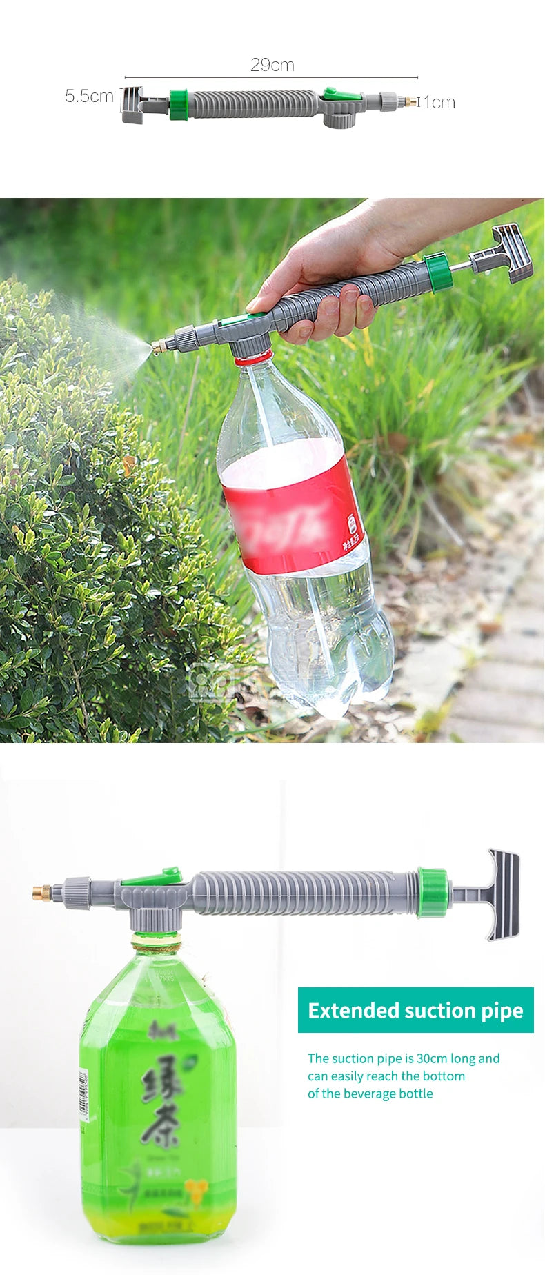 Adjustable High-Pressure Manual Sprayer Nozzle for Bottles - Garden & Agriculture Tool