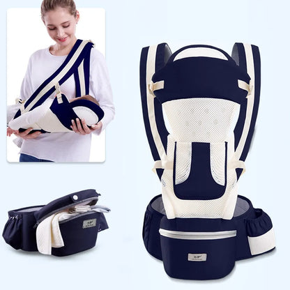 Newborn Ergonomic Baby Carrier Backpack - Hipseat Kangaroo Wrap Sling