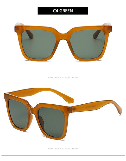 Vintage Chic Square Eyewear with Bright Colors and Trendy Design