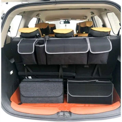 Portable Car Trunk Storage Organizer - Foldable Felt Cloth Auto Interior Stowing Container