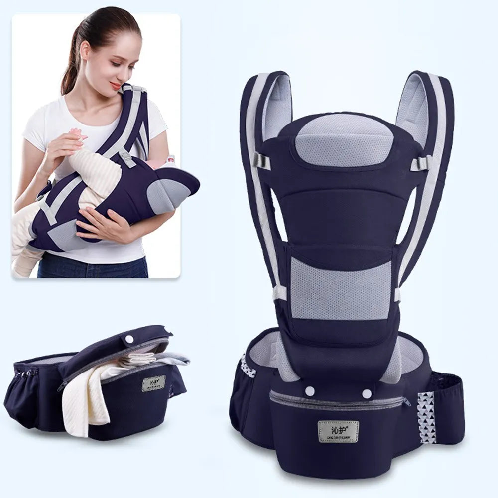 Newborn Ergonomic Baby Carrier Backpack - Hipseat Kangaroo Wrap Sling