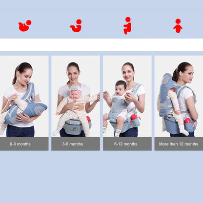 Newborn Ergonomic Baby Carrier Backpack - Hipseat Kangaroo Wrap Sling