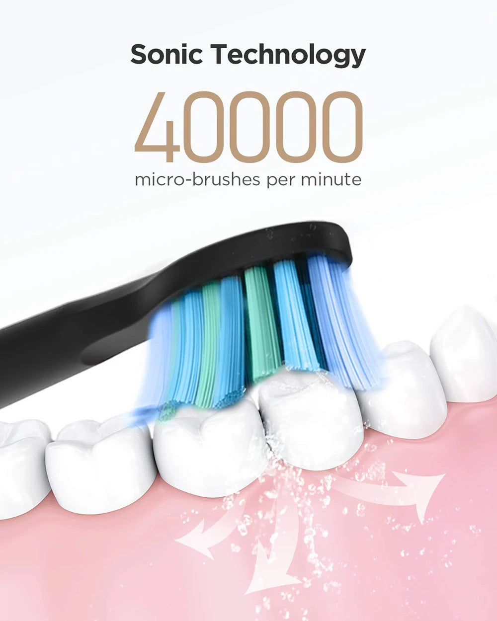 Fairywill FW-507 Electric Sonic Toothbrush | Rechargeable Waterproof with USB Charging & Replacement Heads