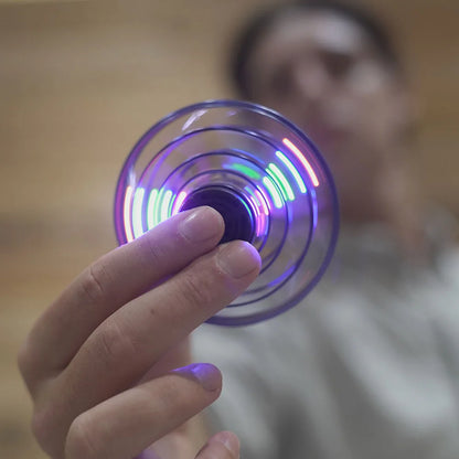 UFO Flying Spinner Decompression Toy | RGB Fingertip Gyro for Kids & Adults