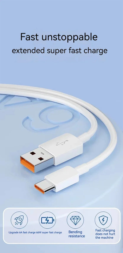 DIXSG 100W USB Type-C Cable designed for fast charging and data synchronization, compatible with Samsung S23, S22 Ultra, Huawei P30 Pro, Xiaomi, and OnePlus 6A. Durable design with USB A to Type-C connector.