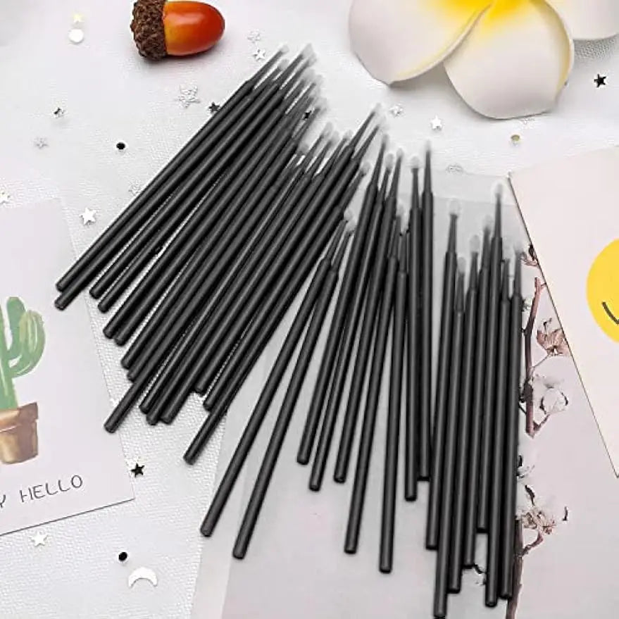 500 pcs disposable micro eyelash brush heads with adjustable plastic handles