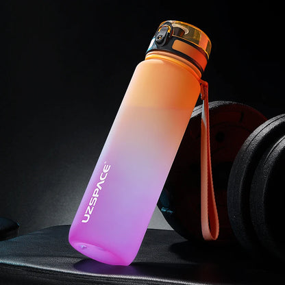 UZSPACE BPA-free sports water bottle in 500ml, 800ml, and 1000ml sizes