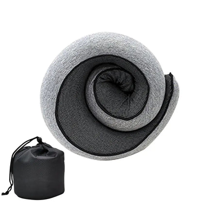 Memory Foam Neck Pillow - Portable Cervical Travel Pillow with Carry Bag