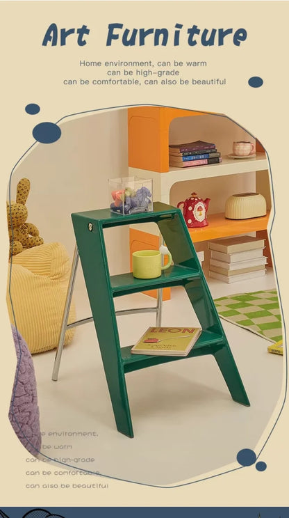 Acrylic Transparent Plastic Folding Stepladder – 3-Step Indoor Ladder