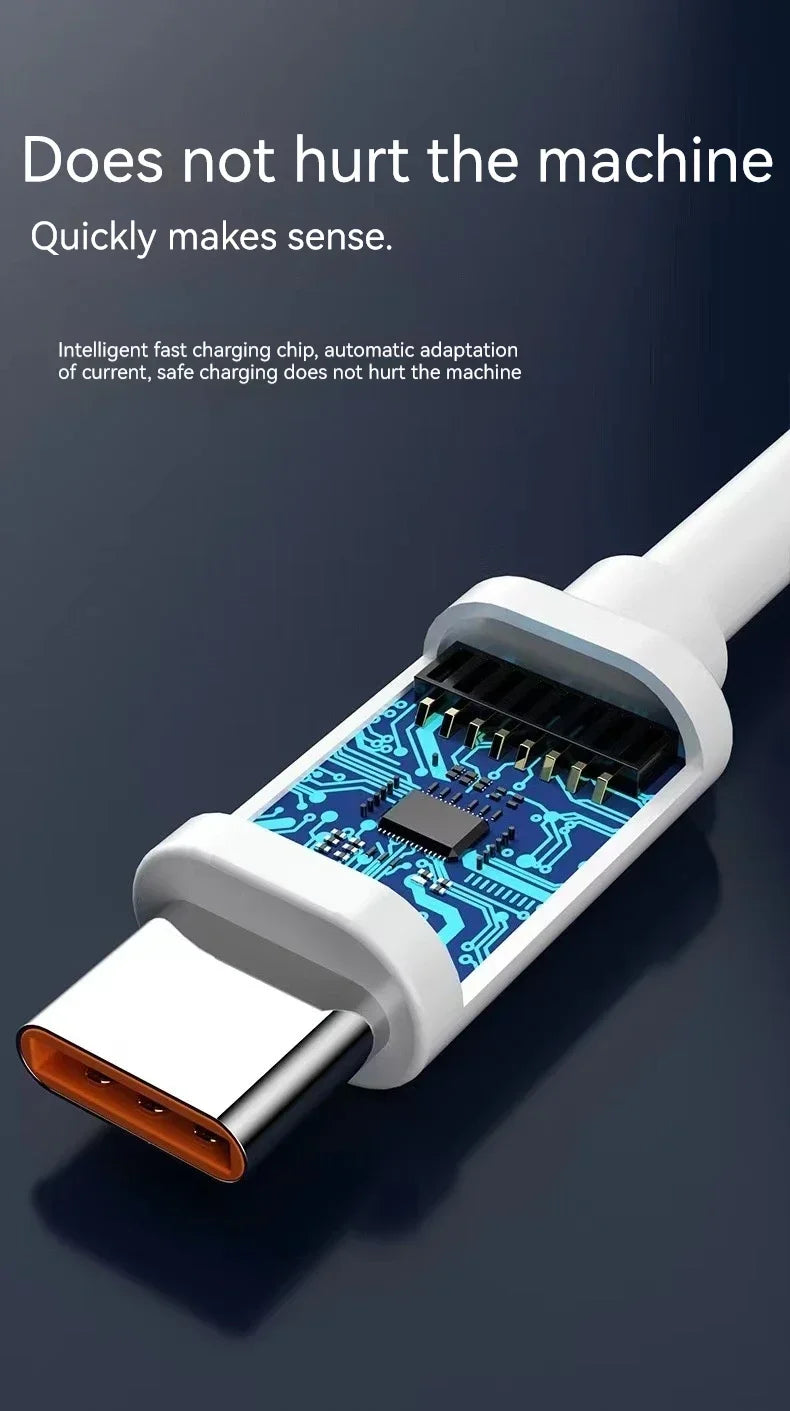 DIXSG 100W USB Type-C Cable designed for fast charging and data synchronization, compatible with Samsung S23, S22 Ultra, Huawei P30 Pro, Xiaomi, and OnePlus 6A. Durable design with USB A to Type-C connector.