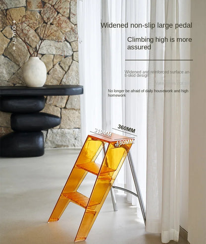 Acrylic Transparent Plastic Folding Stepladder – 3-Step Indoor Ladder