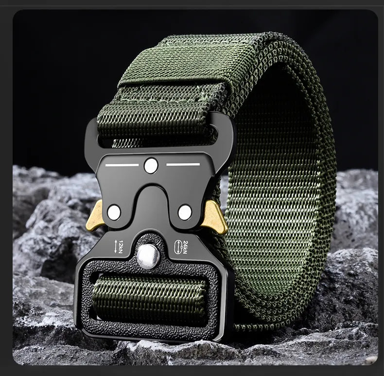 JIFANPAUL Men's Army Tactical Belt - Multi-Function Combat Survival Canvas