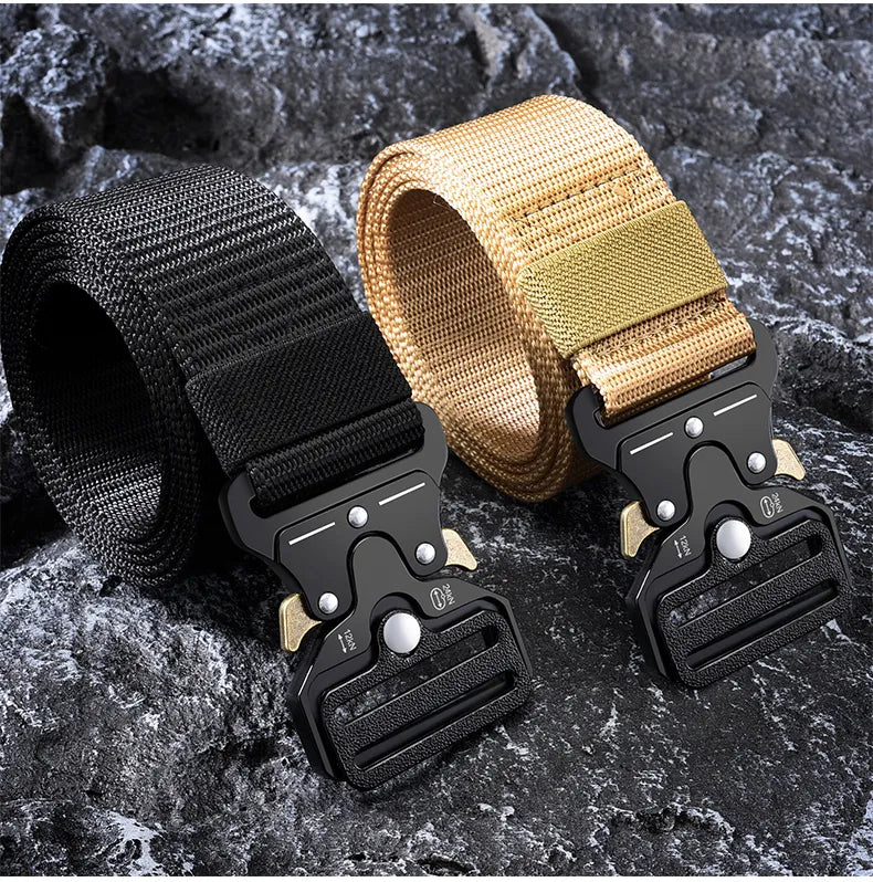 JIFANPAUL Men's Army Tactical Belt - Multi-Function Combat Survival Canvas