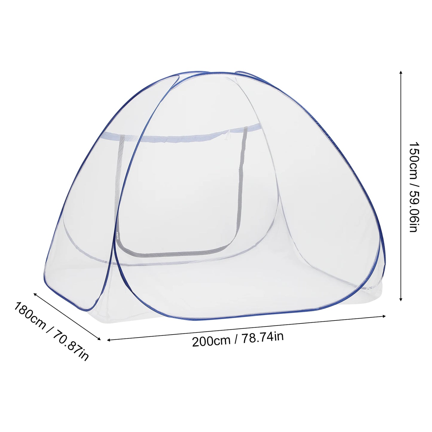 Portable Foldable Mosquito Net Tent | Double Bed Canopy with Zipper & Breathable Mesh