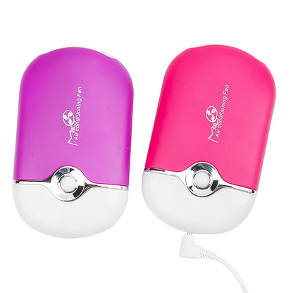 Mini USB charging eyelash fan dryer in vibrant colors, ideal for quickly drying lash extension glue. Compact, portable, and perfect for professional and everyday use.