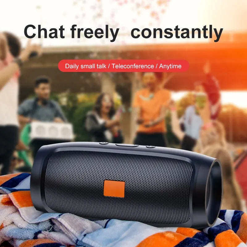 UTIEER Wireless Portable TWS Bluetooth Speaker with 360° stereo sound, durable construction, and outdoor-ready features like waterproofing and built-in FM radio.