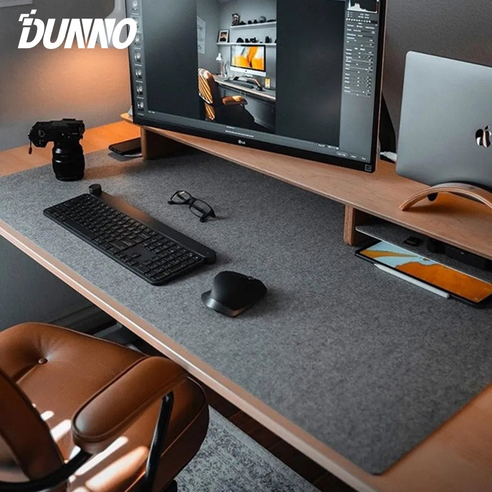 Premium large wool felt mouse pad with non-slip backing, available in multiple sizes for office and gaming use