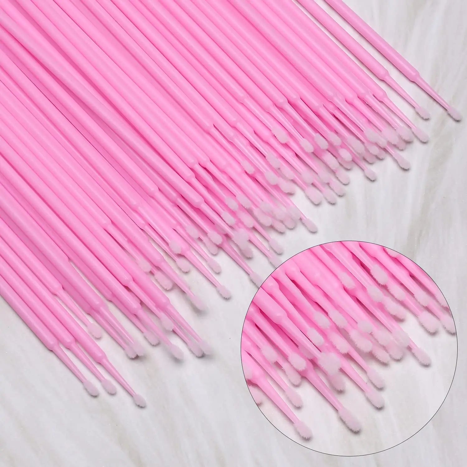 500 pcs disposable micro eyelash brush heads with adjustable plastic handles