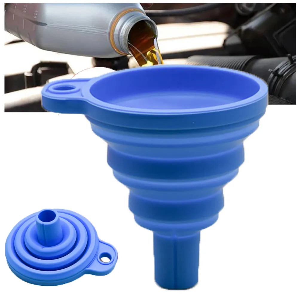 Universal Foldable Silicone Engine Funnel for Car Fluid Changes