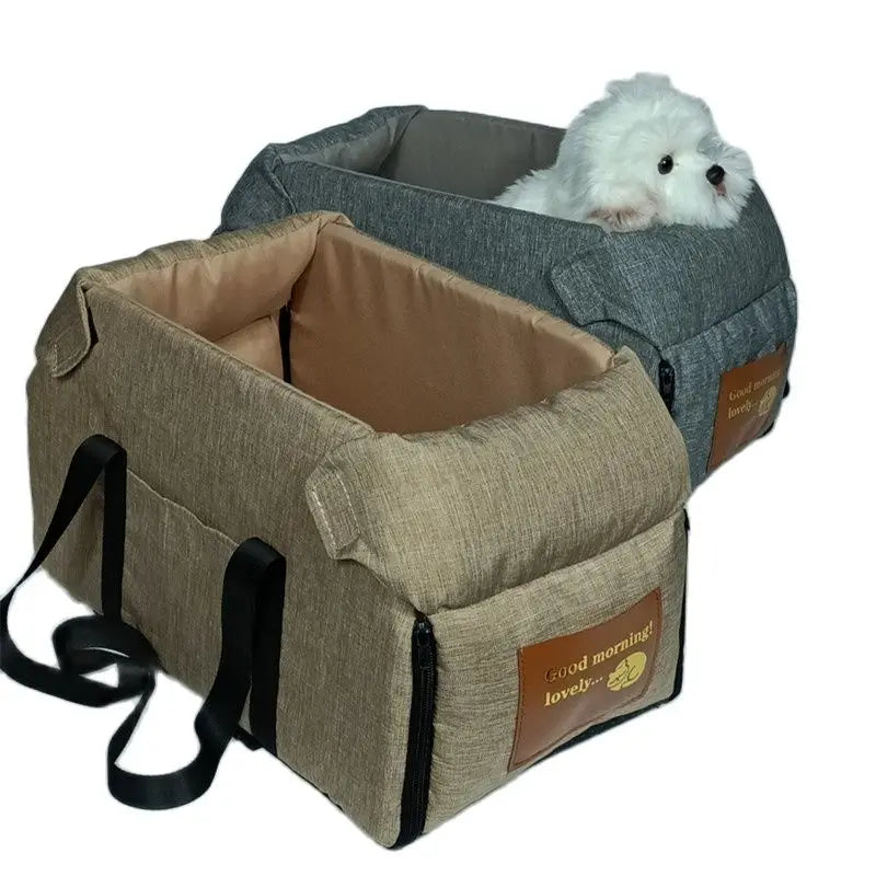 Portable Dog Car Seat Bed - Soft and Washable Travel Carrier for Small Dogs and Cats