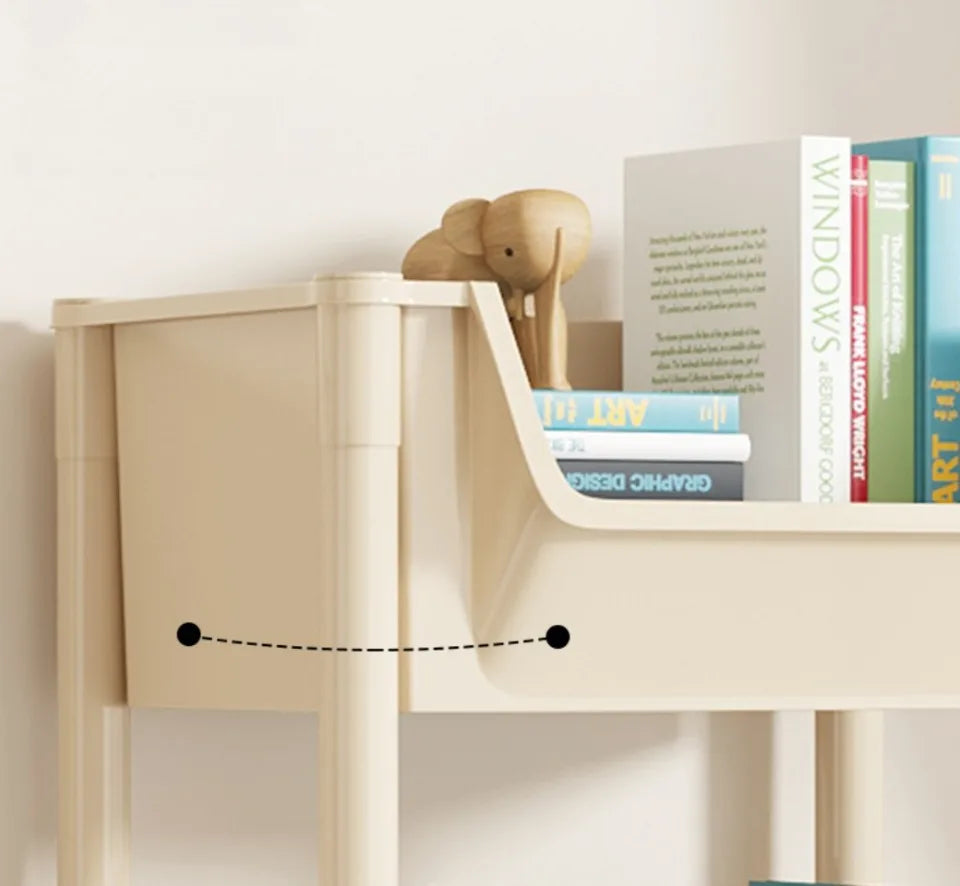 Portable Trolley Bookshelf | Kitchen Storage Rack