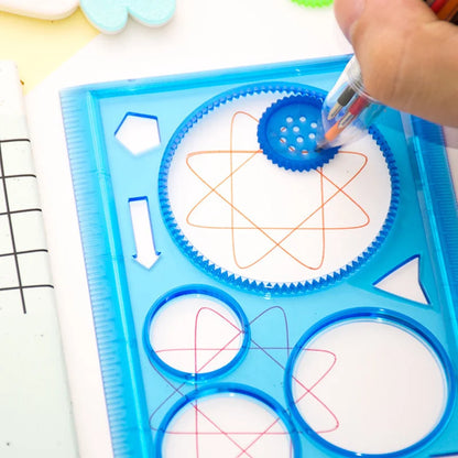 Kids Geometry Spirograph Drawing Stencils Set - Educational Art & Craft Toy