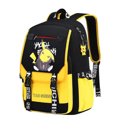 Pikachu PKQ lightweight school bag with anime design for kids, by MINISO.