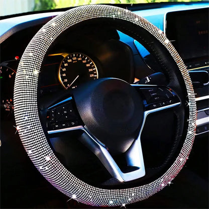 Bling rhinestones crystal steering wheel cover for 37-38cm wheels.