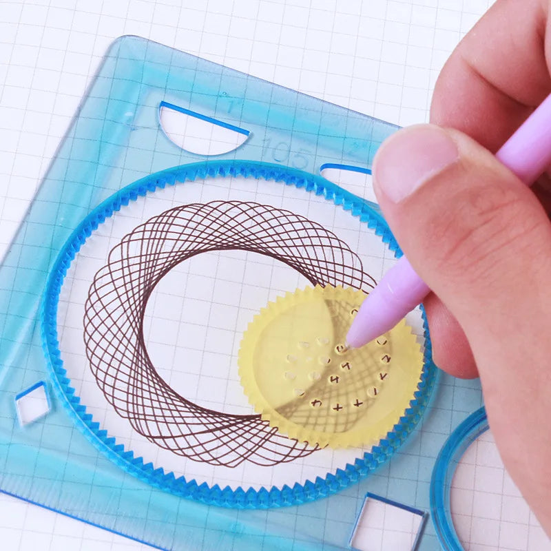 Kids Geometry Spirograph Drawing Stencils Set - Educational Art & Craft Toy