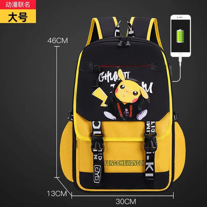 Pikachu PKQ lightweight school bag with anime design for kids, by MINISO.