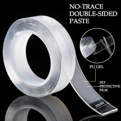 Nano Tape Double-Sided Adhesive - Traceless Waterproof Tape for Bathroom & Kitchen, 1/3/5m Rolls