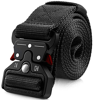 JIFANPAUL Men's army tactical belt made of high-quality canvas, designed for multi-function use in combat, survival, and outdoor activities. Unisex and stylish.