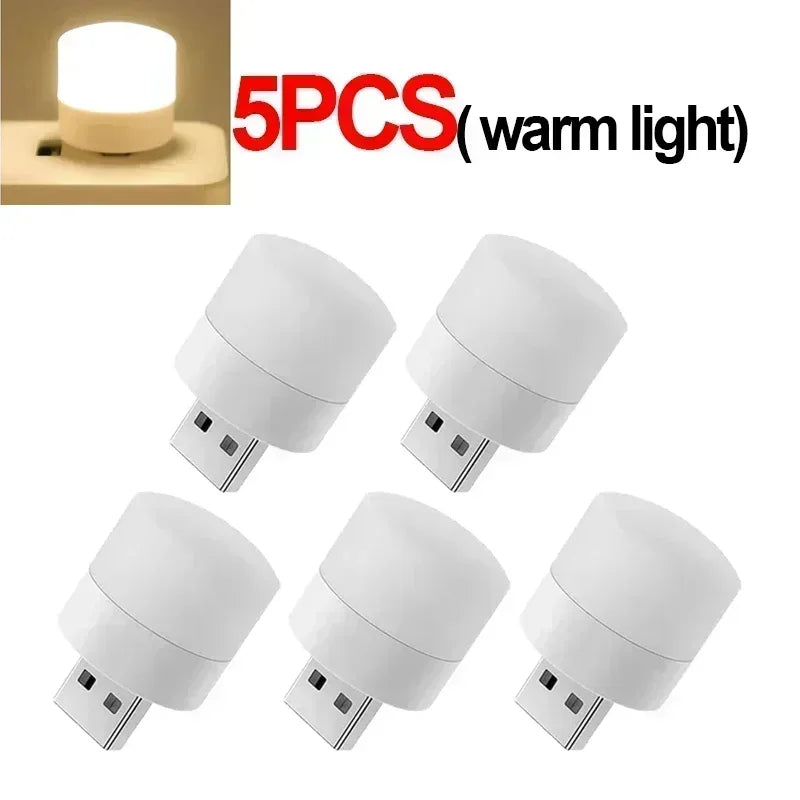 Mini USB Night Light in warm white LED, compact and energy-efficient. Ideal for reading and night lighting. Plugs into any USB port for instant illumination. Available individually or in packs of 50.