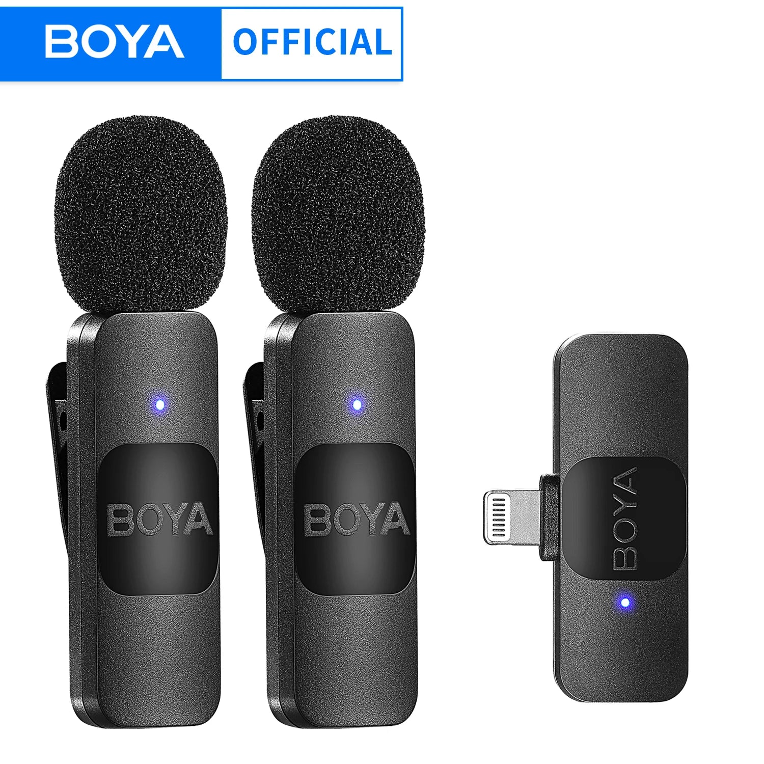 Compact BOYA BY-V wireless lavalier microphone for high-quality audio recording, ideal for live broadcasts, gaming, and vlogging.