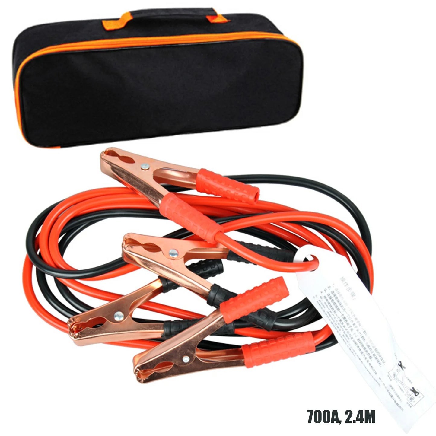 4M copper jumper cables for emergency power start, includes red and black leads.